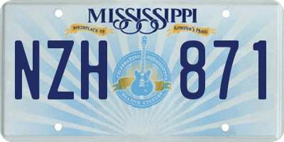 MS license plate NZH871