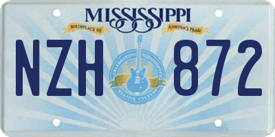 MS license plate NZH872