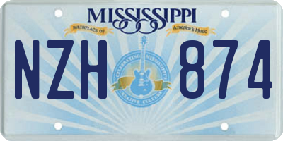 MS license plate NZH874