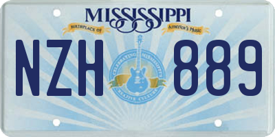 MS license plate NZH889