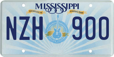 MS license plate NZH900