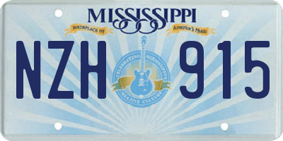 MS license plate NZH915