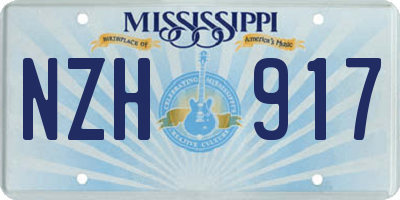 MS license plate NZH917