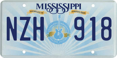 MS license plate NZH918