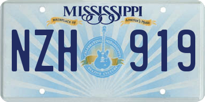 MS license plate NZH919