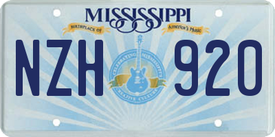MS license plate NZH920