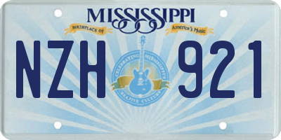 MS license plate NZH921