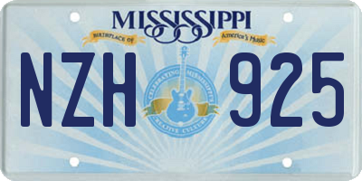 MS license plate NZH925