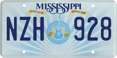 MS license plate NZH928