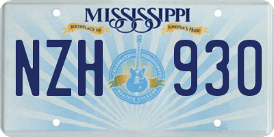 MS license plate NZH930