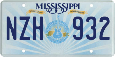 MS license plate NZH932