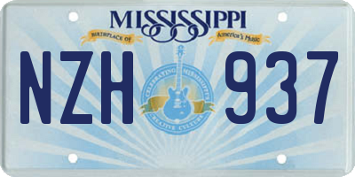 MS license plate NZH937