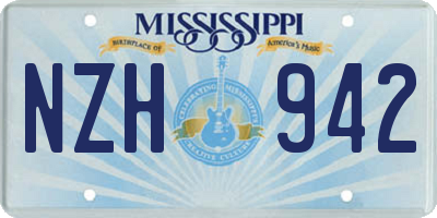 MS license plate NZH942
