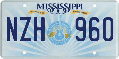 MS license plate NZH960