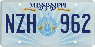 MS license plate NZH962