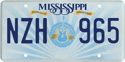 MS license plate NZH965