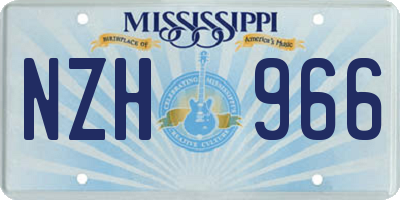 MS license plate NZH966