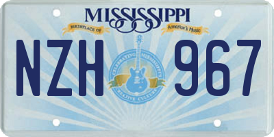 MS license plate NZH967