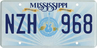 MS license plate NZH968