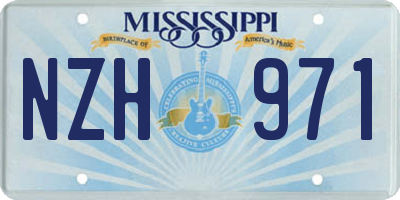 MS license plate NZH971