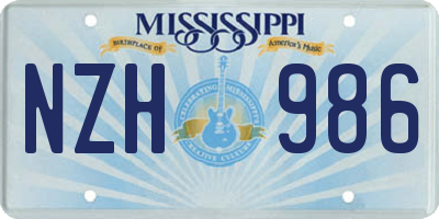MS license plate NZH986