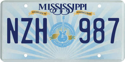 MS license plate NZH987