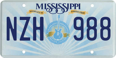 MS license plate NZH988