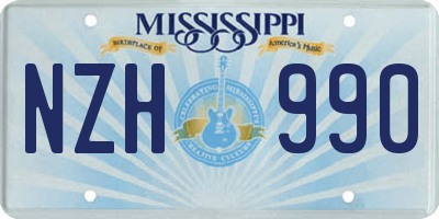 MS license plate NZH990