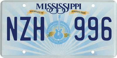 MS license plate NZH996