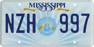 MS license plate NZH997