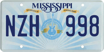 MS license plate NZH998