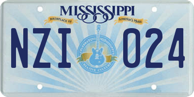 MS license plate NZI024