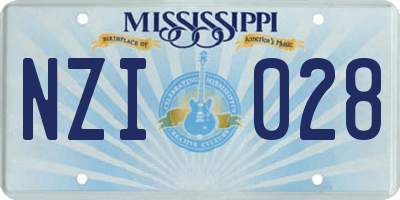 MS license plate NZI028