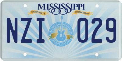 MS license plate NZI029