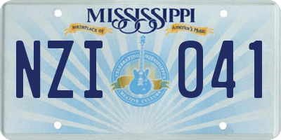 MS license plate NZI041