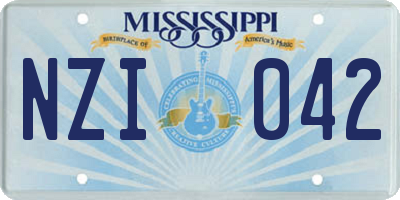 MS license plate NZI042