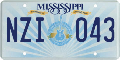 MS license plate NZI043
