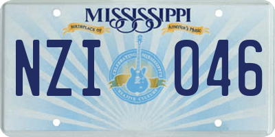 MS license plate NZI046