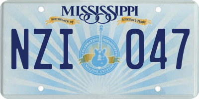 MS license plate NZI047