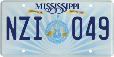 MS license plate NZI049
