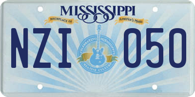 MS license plate NZI050