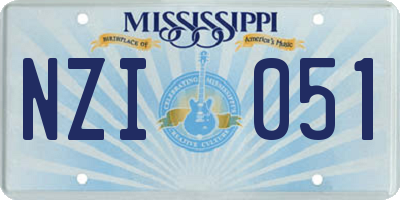 MS license plate NZI051