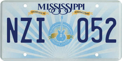 MS license plate NZI052