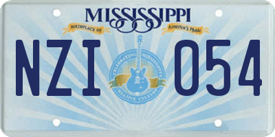 MS license plate NZI054
