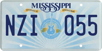 MS license plate NZI055