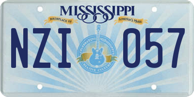 MS license plate NZI057