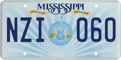 MS license plate NZI060