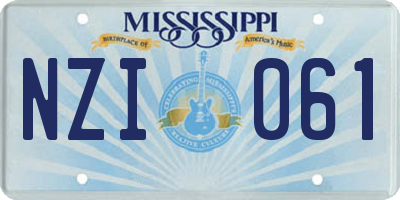 MS license plate NZI061