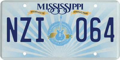 MS license plate NZI064