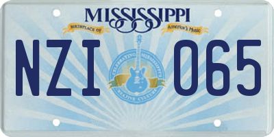 MS license plate NZI065